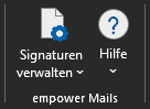 Gruppe empower Mails in schwarzem Design