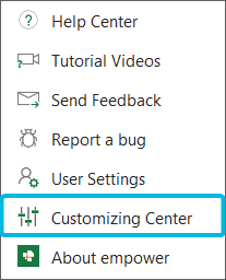 Option Customizing Center