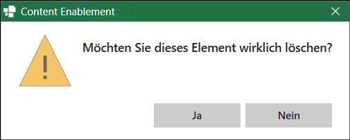 Dialogfenster zum Löschvorgang