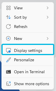 Open Display Settings