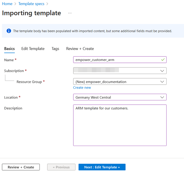 Fill in Fields for Import