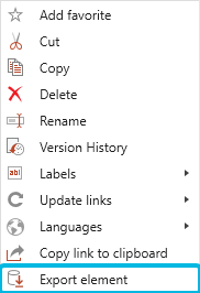 Option Export element
