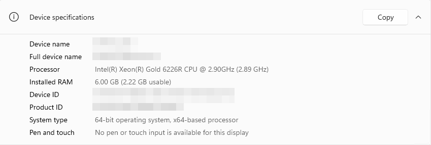Device Specifications