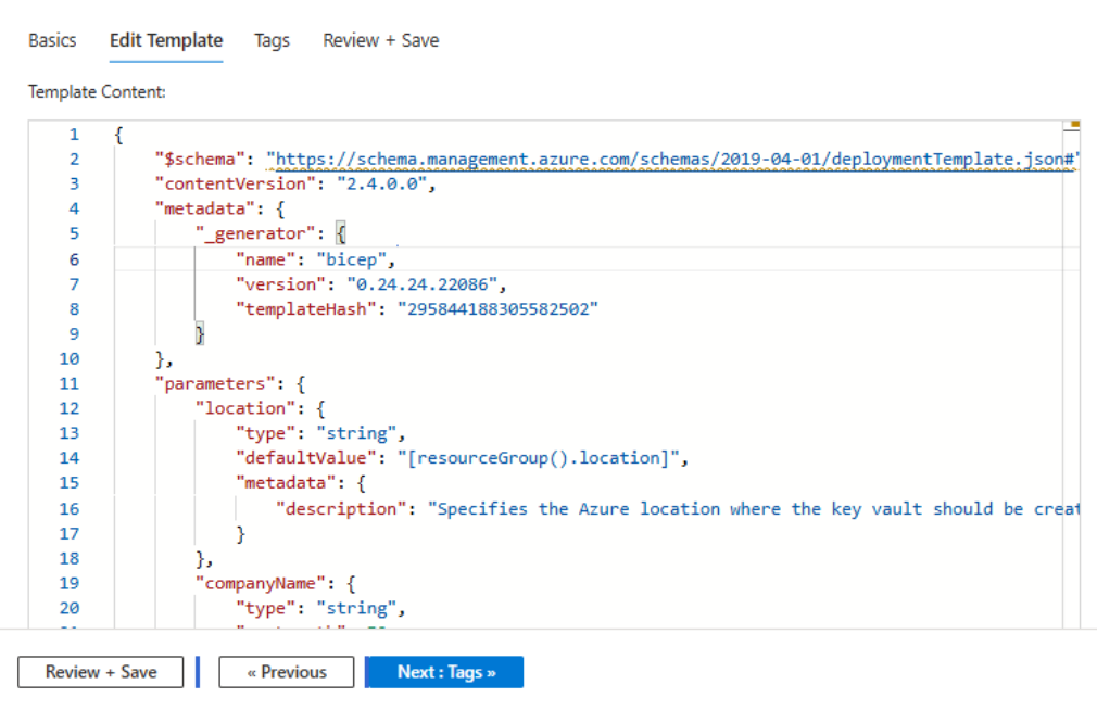 Section Edit Template