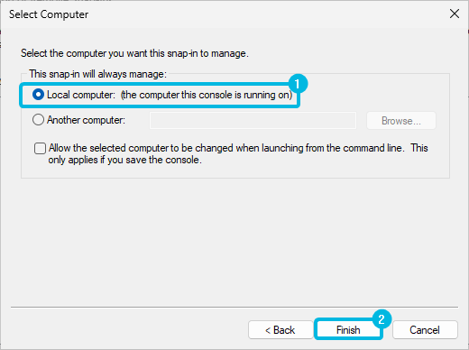 Option Local computer