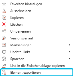 Option Element exportieren