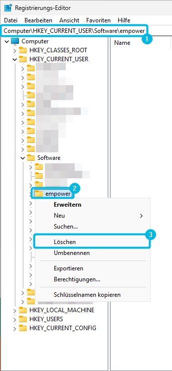 Registry-Einträge entfernen