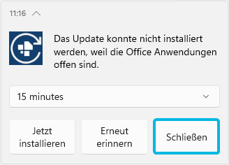 Button Schließen