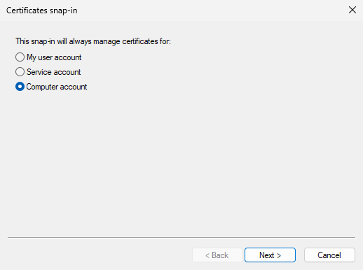 Option Computer account