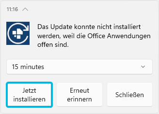 Button Jetzt installieren