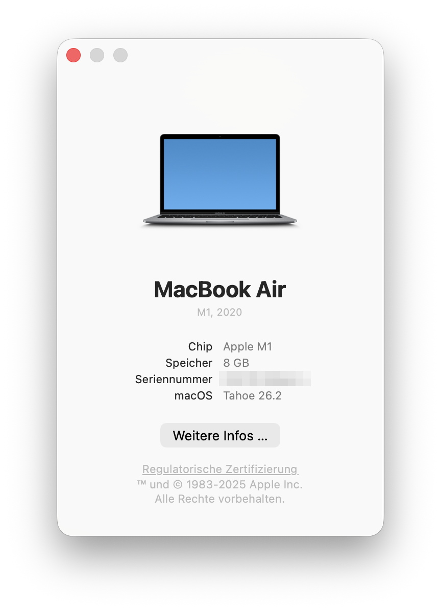 macOS-Versionsinformationen