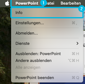 Option Über PowerPoint
