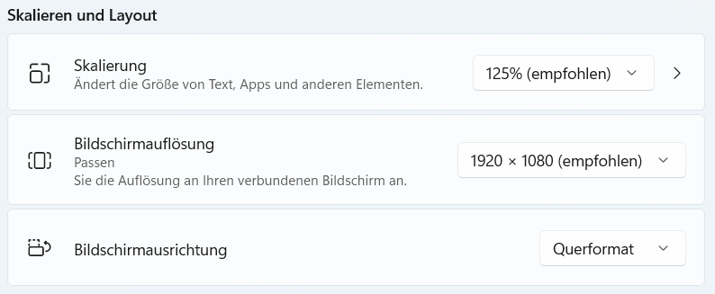 Empfohlene Einstellungen verwenden