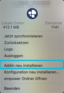 Option Addin neu installieren