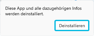 Deinstallation bestätigen