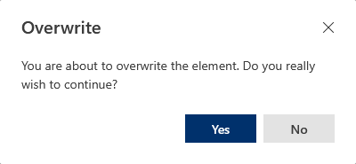 Dialog Box on Overwrite