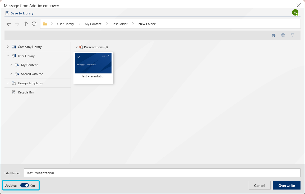 Toggle Button Updates