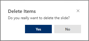 Dialog Box for Deletion