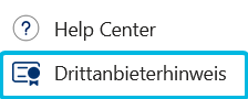 Option Drittanbieterhinweis