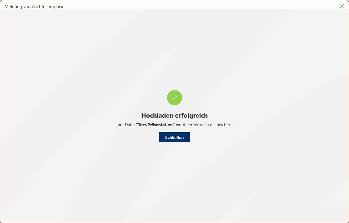 Erfolgreich hochgeladen