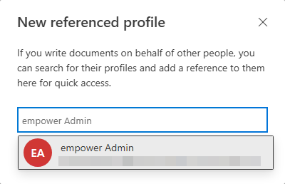 Dialog Box for New Referenced Profile