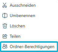 Option Ordner-Berechtigungen