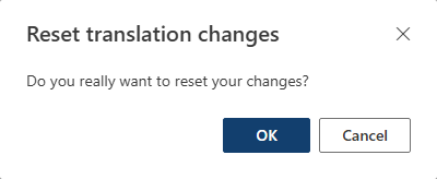 Dialog Box for Reset