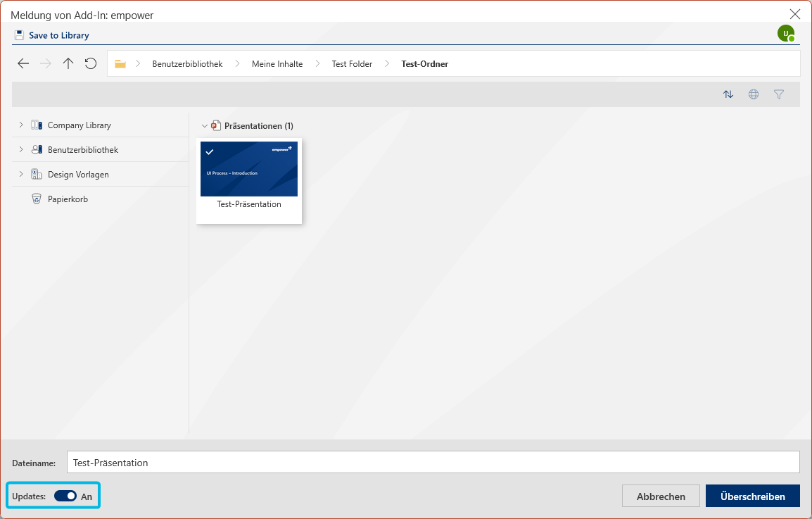 Toggle-Button Updates