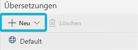 Button Neu für Übersetzungen