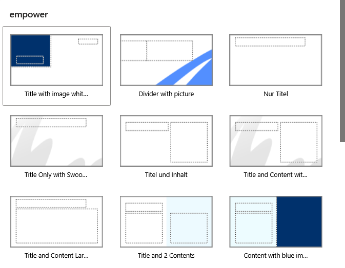 Folienlayout-Auswahl