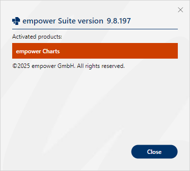 Dialog Box About empower