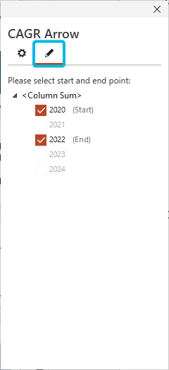 Define Start and End Point for CAGR Arrow