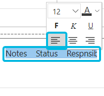 Title Row Formatting