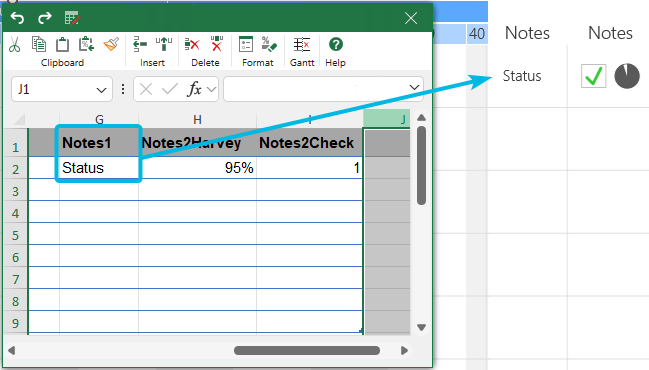 Notes Area with Text