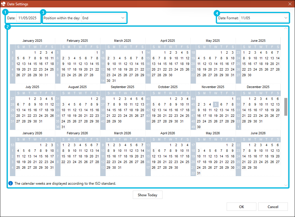 Date Settings for Milestone