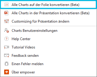 Option Alle Charts auf Folie konvertieren (Beta)