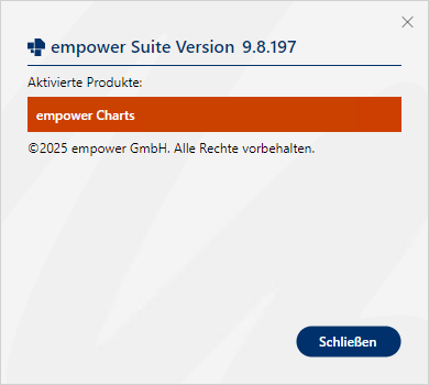 Dialogfenster Über empower
