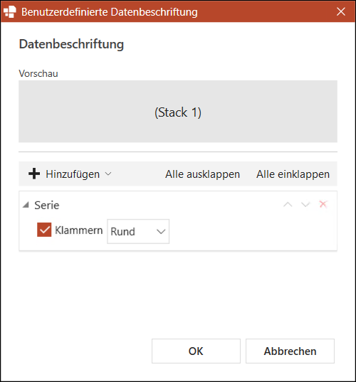 Einstellungen für das Serien-Element