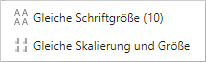 Optionen für globale Änderungen