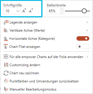 Schriftgröße festlegen