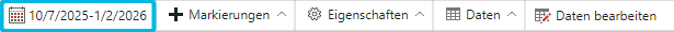 Datum in Aktionsleiste
