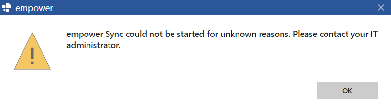 Error Message for Sync