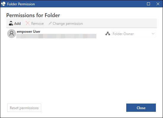 Dialog Box Folder Permission