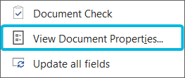 Option View Document Properties…