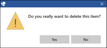 Dialog Box for Deletion