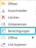 Option Berechtigungen