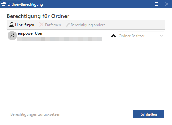 Fenster Ordner-Berechtigung