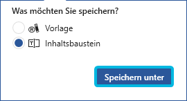Button Speichern unter