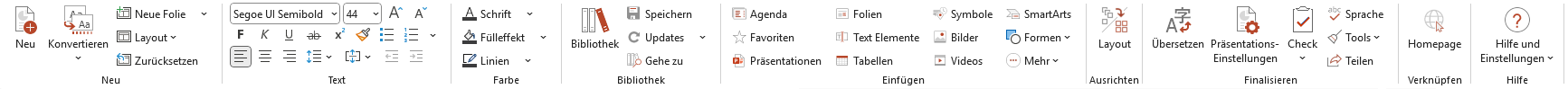 Klassisches Ribbon in PowerPoint