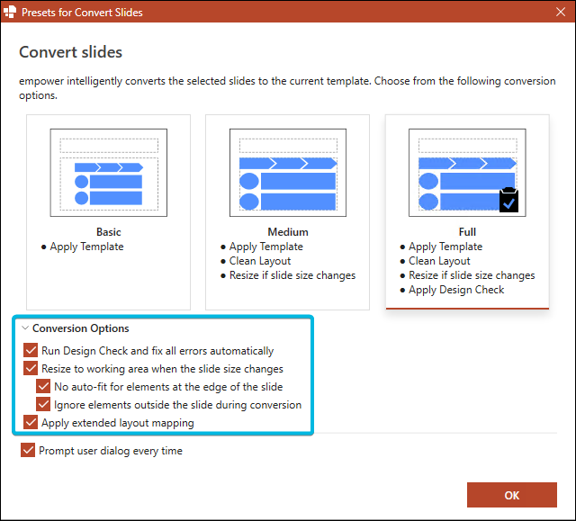 Conversion Options